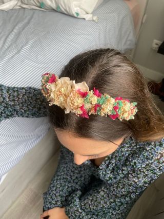 Diadema Tiara flores preservadas