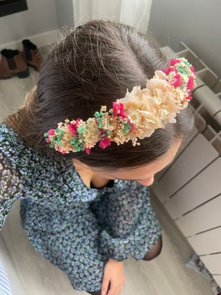 Diadema Tiara flores preservadas