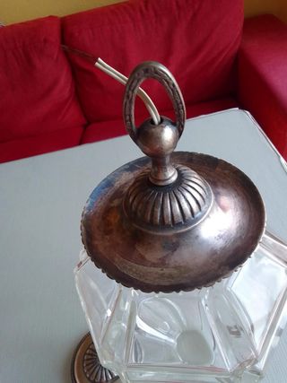 Lampara de techo cristal antigua