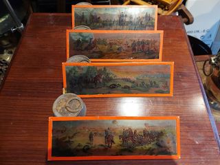 conjunto de 4 diapositivas de cristal de 1900