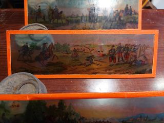 conjunto de 4 diapositivas de cristal de 1900