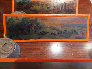 conjunto de 4 diapositivas de cristal de 1900