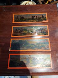 conjunto de 4 diapositivas de cristal de 1900