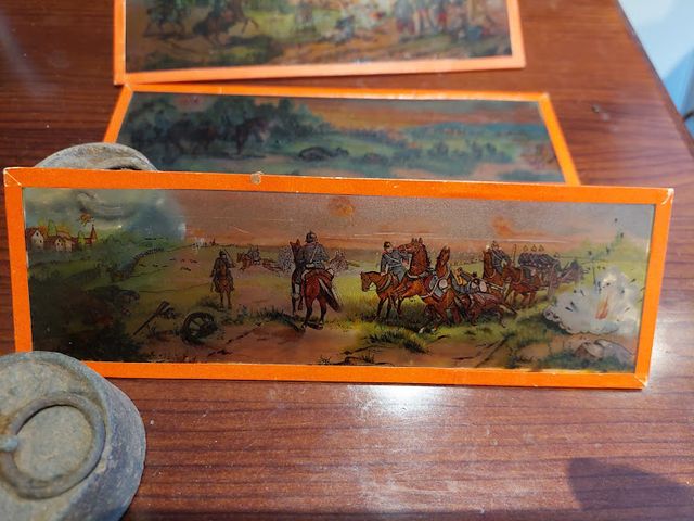 conjunto de 4 diapositivas de cristal de 1900