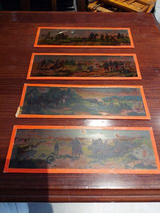 conjunto de 4 diapositivas de cristal de 1900