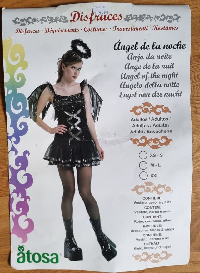 Disfraz halloween ángel de la noche