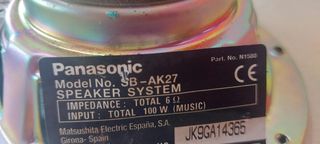 subwoofer Panasonic  50w 6 ohm