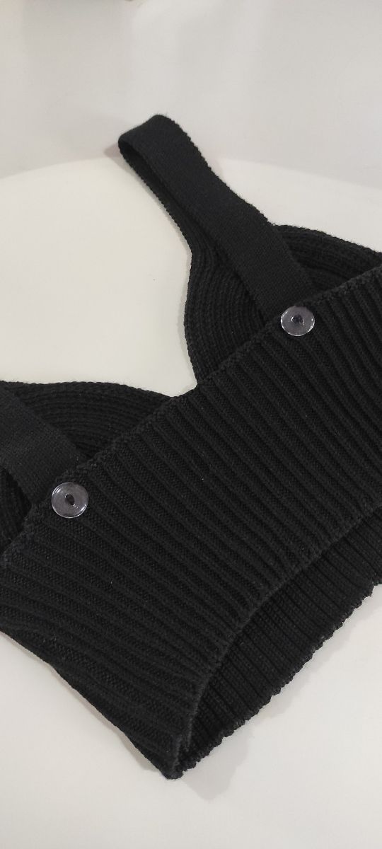 Top cropped a maglia s made in italy