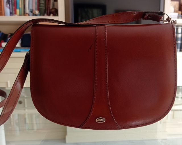 Bolso mini en cuero marron