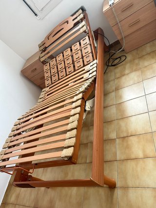 cama articulada eléctrica 1,10 x 2,00 color marrón