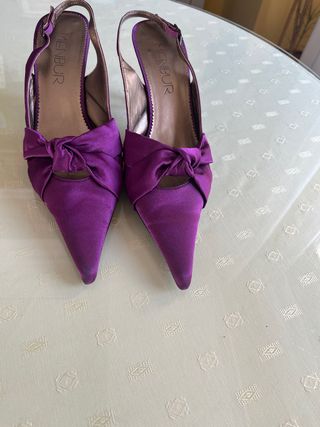 Zapatos fiesta de raso del 40