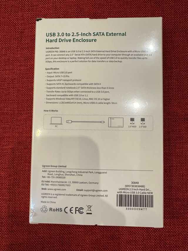 Box Hard Disk 2,5” Ugreen