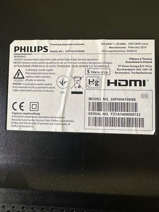 televisor philips led de 24 pulgadas (sin wifi)