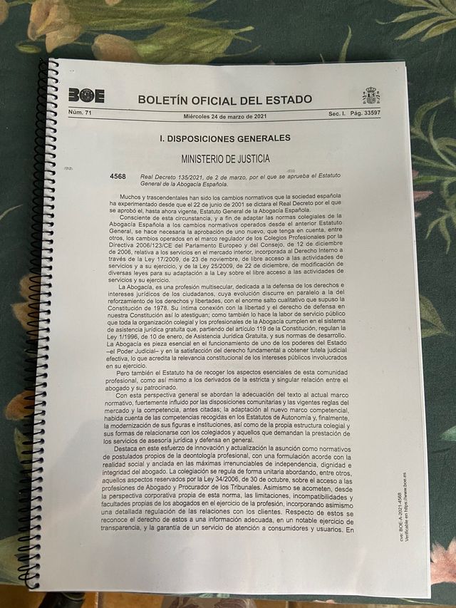 Estatuto general + Código deontológico abogacía