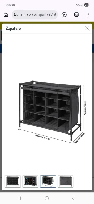 Zapatero, organizador. Plegable