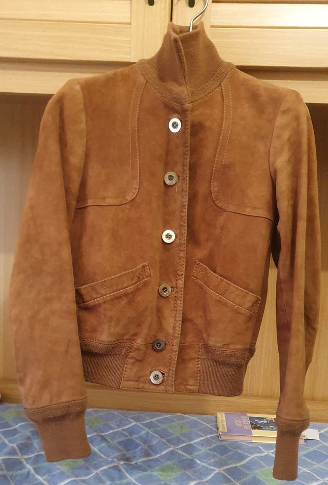 Giubbino Bomber in Pelle Scamosciata usato ragazzi