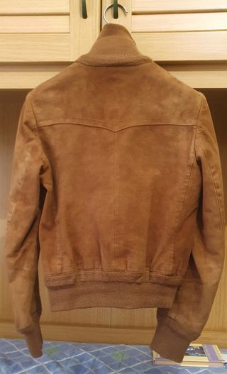 Giubbino Bomber in Pelle Scamosciata usato ragazzi