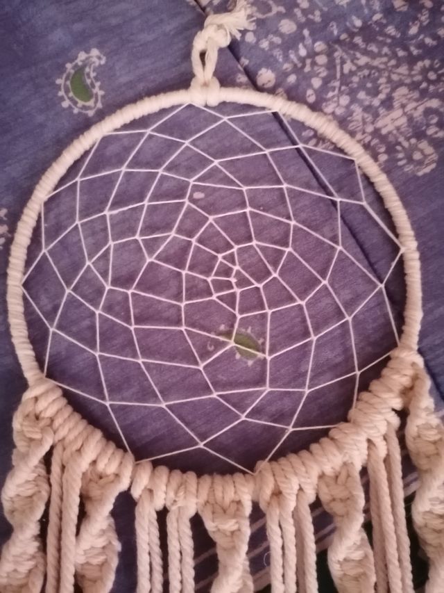 Acchiappasogni in stoffa bianco, handmade