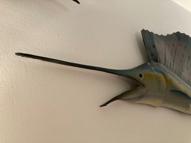 Figura de fibra pez espada o marlin