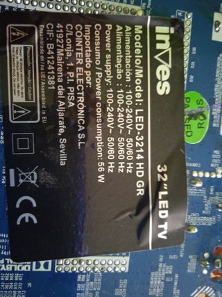 PLACA MAIN INVES LED-3214HD CV9203H-A42