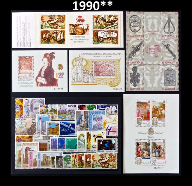 SPAGNA ANNO 1990** MNH COMPLETAMENTE NUOVO FRANCOBOLLI SPAGNA