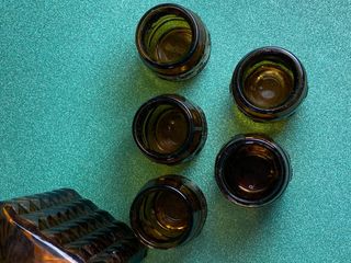 LICORERA CONJUNTO VASOS VINTAGE BOTELLA ANTIGUA