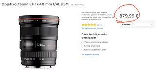 📸 Objetivo Canon EF 17-40 mm f4 L IS USM