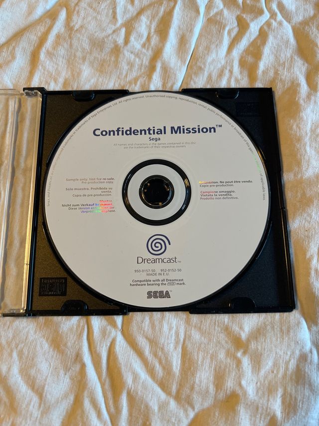 Confidential Mission Sega Dreamcast White Label Dc