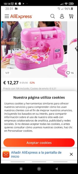 Maquina de coser de juguete