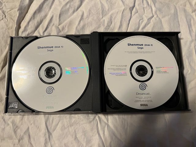 Shenmue Sega Dreamcast White Label Promo Dc