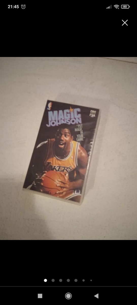 Cinta VHS y carton  2 mt Magic Earvin Johnson