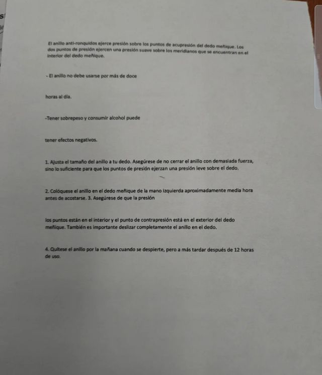 Anillo especial anti-ronquidos acero ino