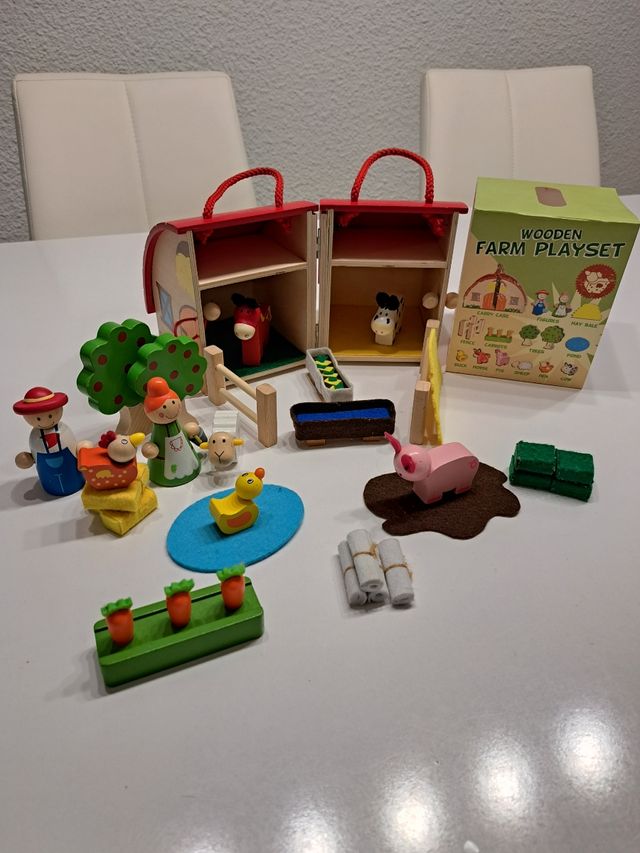 Granja animales de madera con embalaje original