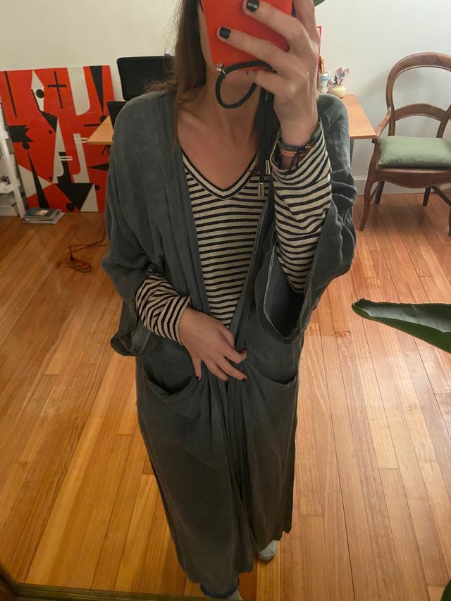 Cárdigan kaftan gris