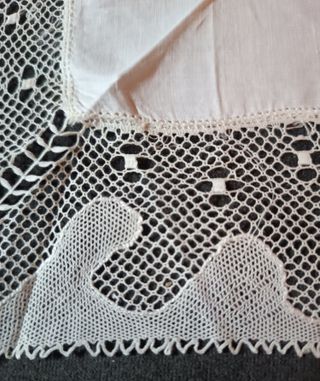 Pañuelo de novia con Bolillo 20 x 20