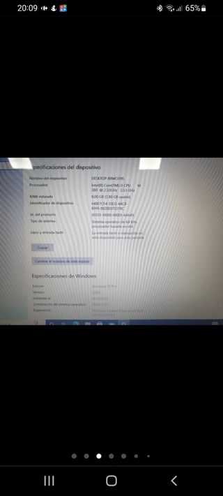 Portatil 15"Samsung i3/8Gb/SSD128GB/W10