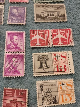 Lote 80 sellos antiguos USA años 50 y 60