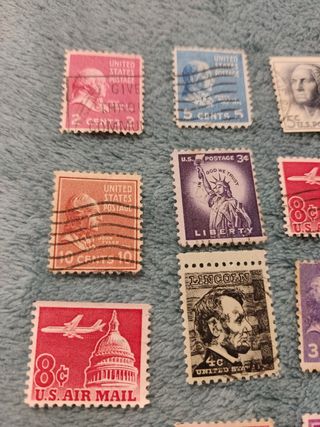 Lote 80 sellos antiguos USA años 50 y 60