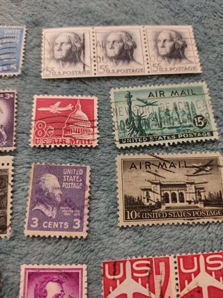 Lote 80 sellos antiguos USA años 50 y 60
