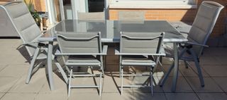 Mesa terraza con 4 sillas y 2 sillones