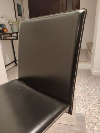 3 sedie moderne pelle e metallo