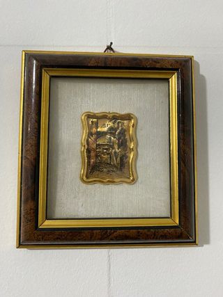 Quadro vintage con rifiniture in argento
