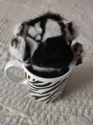Taza y pinza zebra