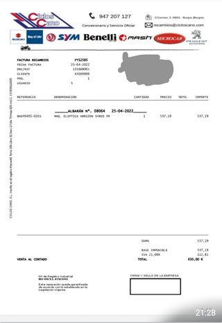 Bicicleta elíptica REBAJADA