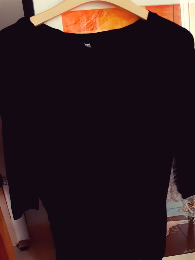 CAMISETA NEGRA MANGA 3/4