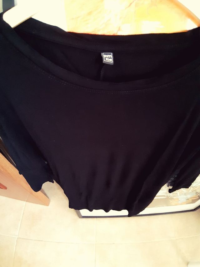 CAMISETA NEGRA MANGA 3/4