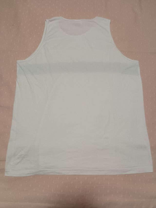 Camiseta Manga Corta Blanca Celeste Canda XXXL