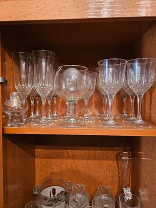 Vajilla completo vasos cristalería fina decoración
