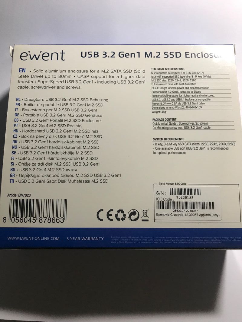 CARCASA M.2 SSD SATA EWENT EW7023 afbeelding 2