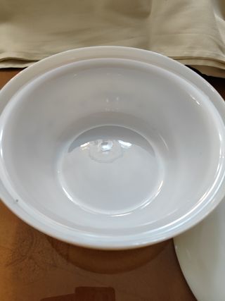 Sopera arcopal romantique años 80 flores azules